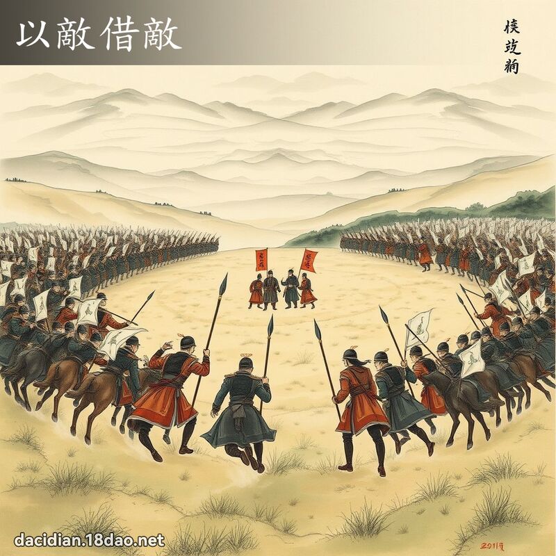 以敌借敌 - 中华成语配图