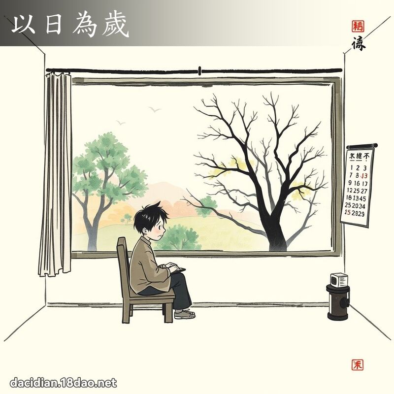以日为岁 - 中华成语配图