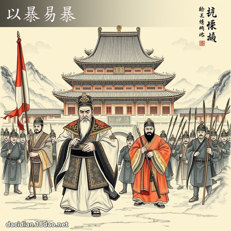 以暴易暴 - 中华成语配图