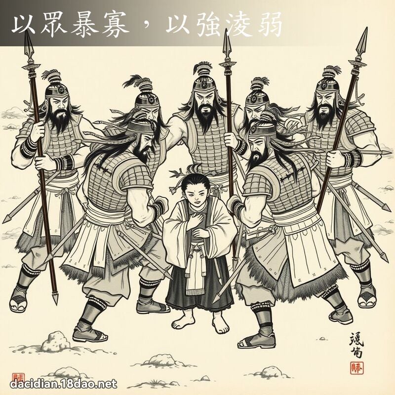 以眾暴寡,以强凌弱 配图