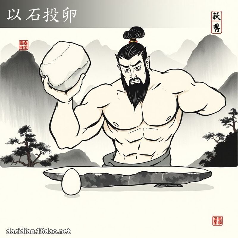 以石投卵 配图