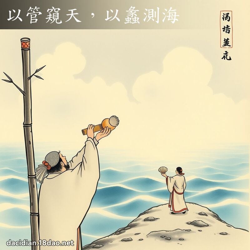 以管窥天,以蠡测海 配图