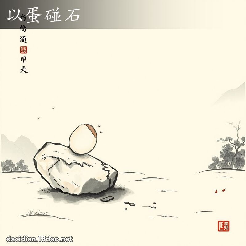 以蛋碰石 配图
