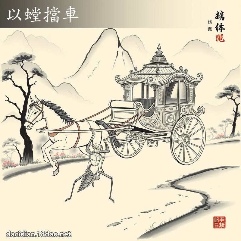 以螳挡车 配图