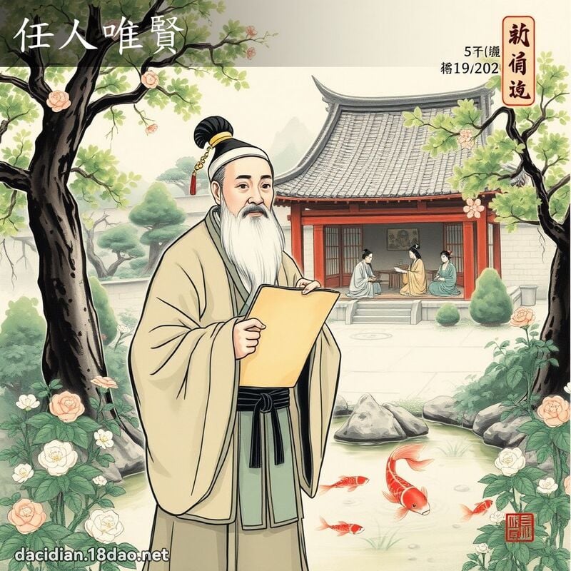 任人唯贤 配图