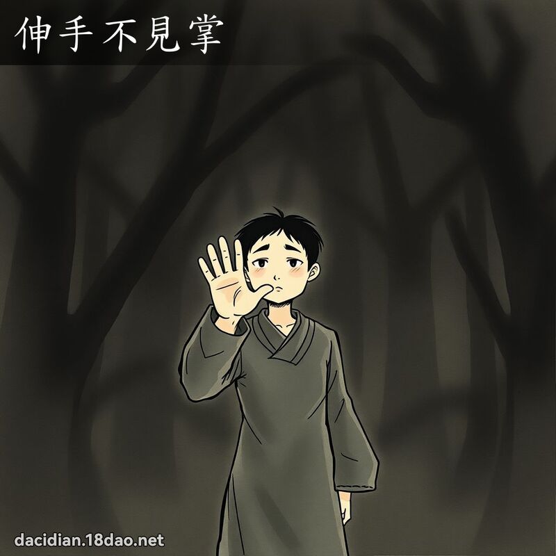 伸手不見掌 配图