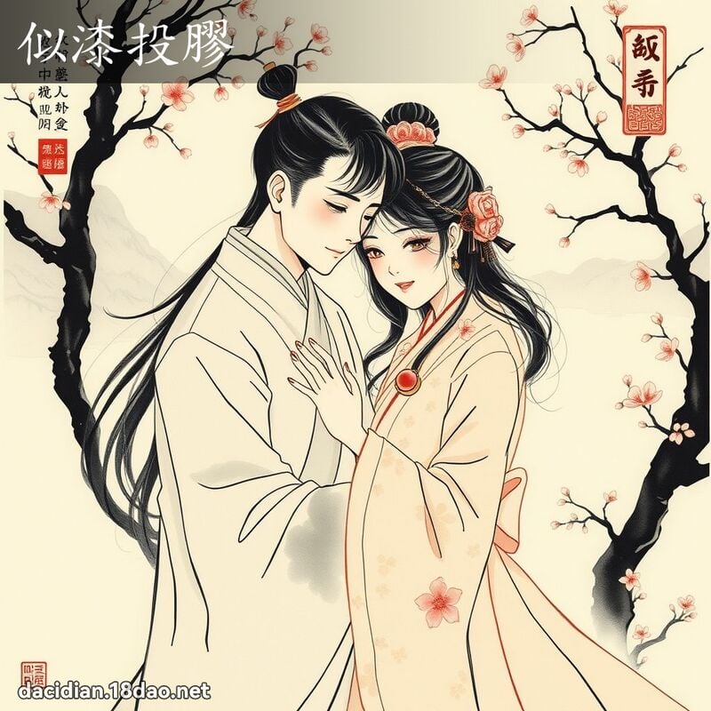似漆投胶 配图