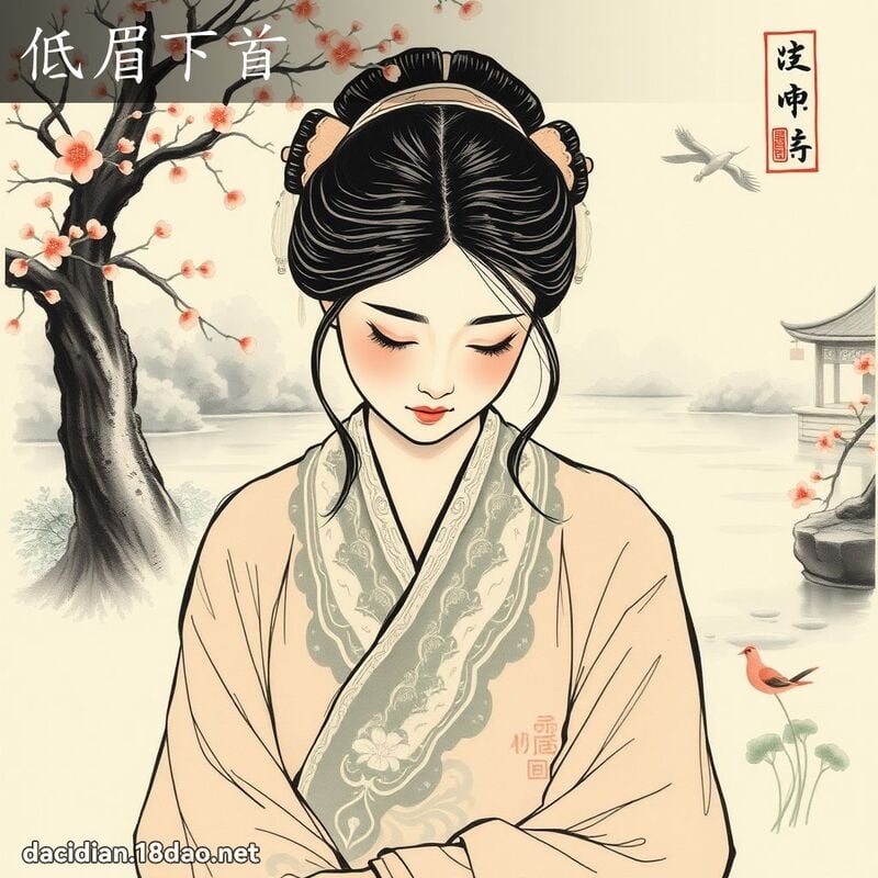 低眉下首 配图