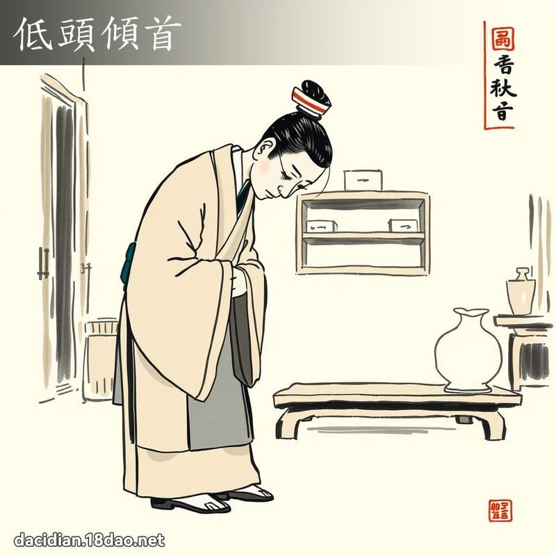 低头倾首 配图
