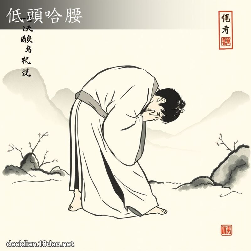 低头哈腰 配图