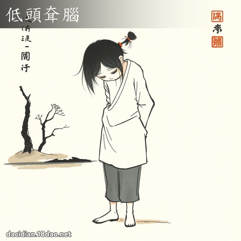低头耷脑 配图