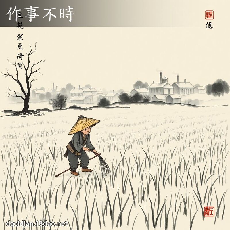作事不時 配图