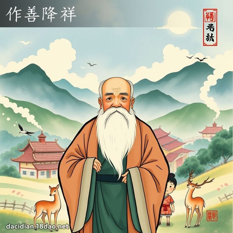 作善降祥 配图
