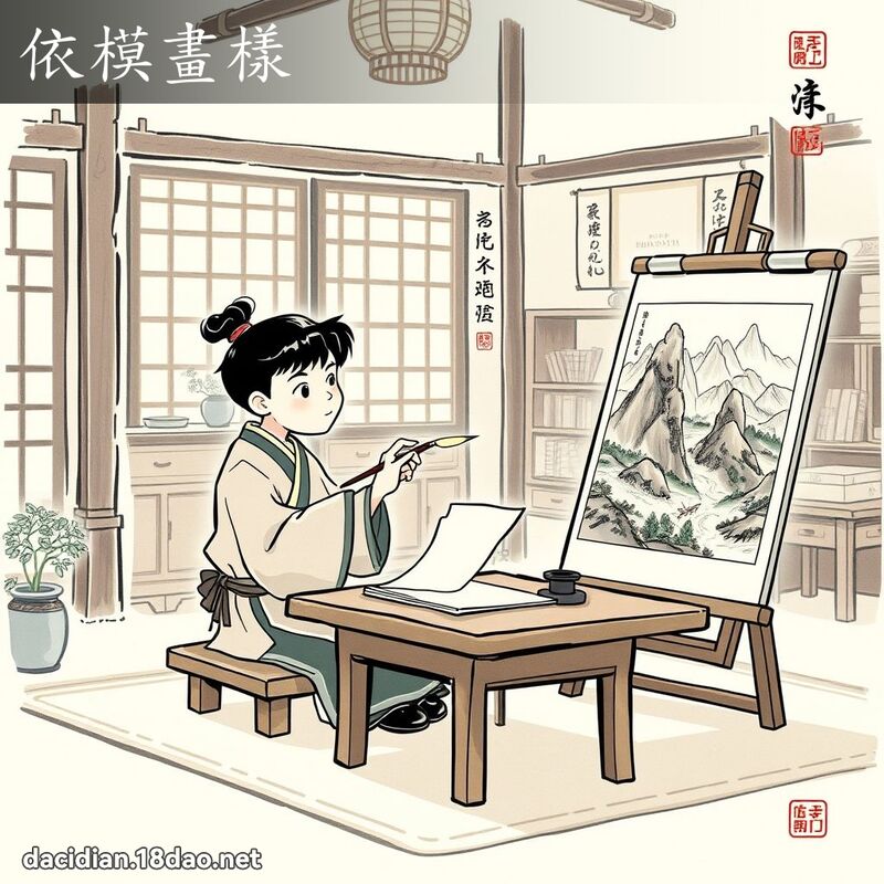 依模画样 配图