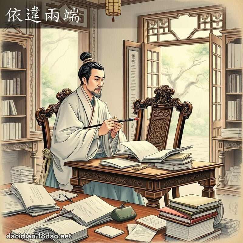 依违两端 配图