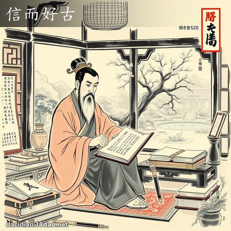 信而好古 - 中華成語配圖