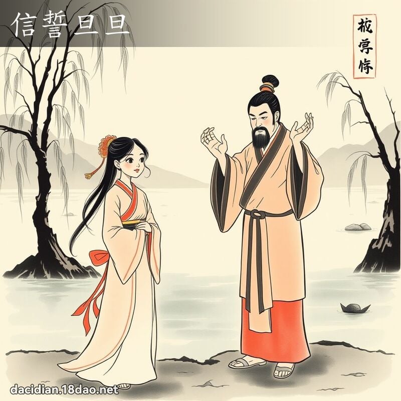信誓旦旦 - 中华成语配图