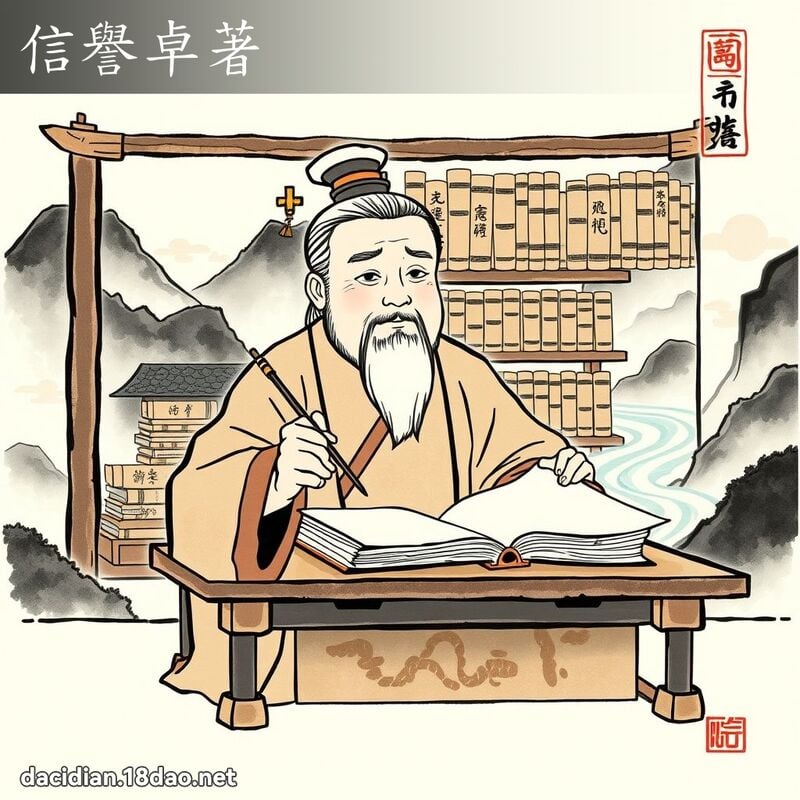 信誉卓著 - 中华成语配图