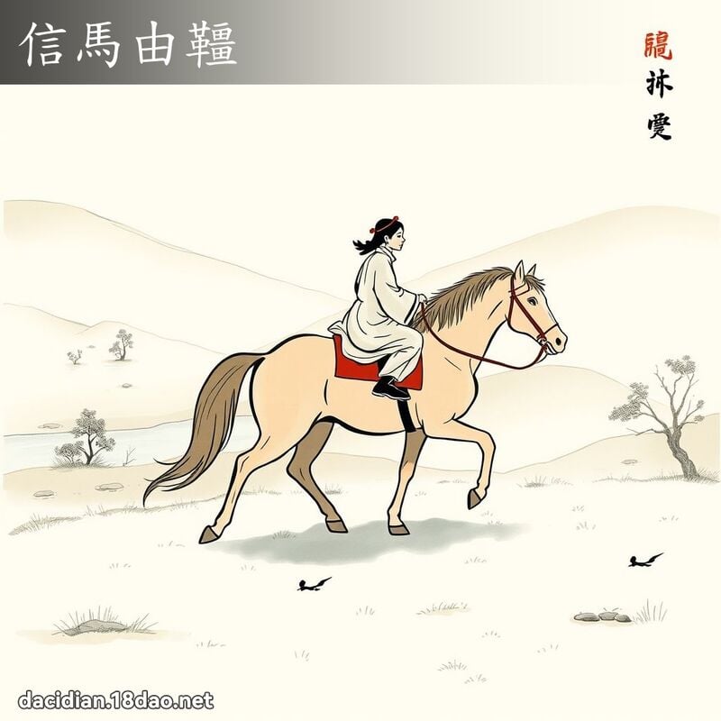 信馬由韁 - 中華成語配圖