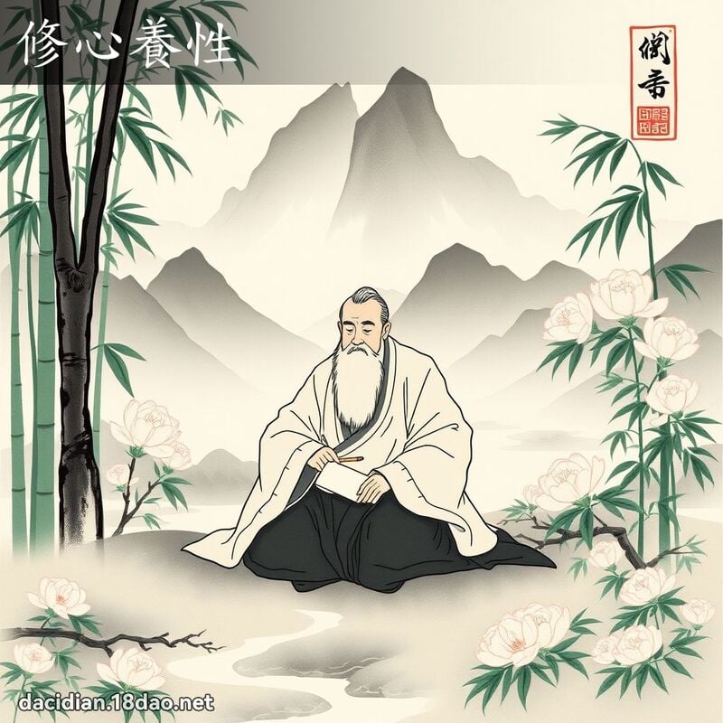 修心养性 - 中华成语配图