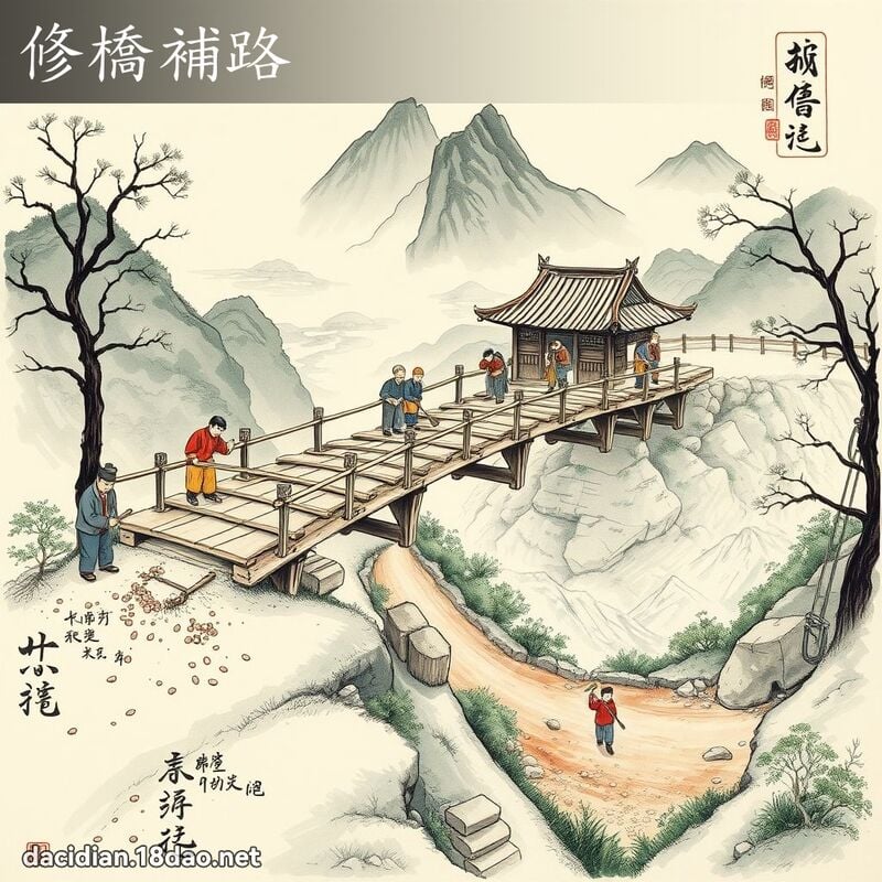 修橋補路 - 中華成語配圖