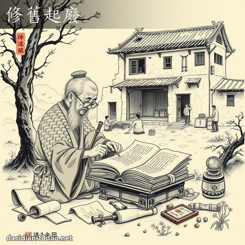 修旧起废 - 中华成语配图