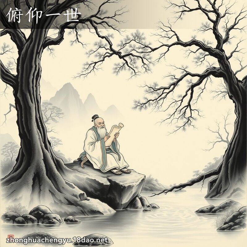 俯仰一世 - 中华成语配图