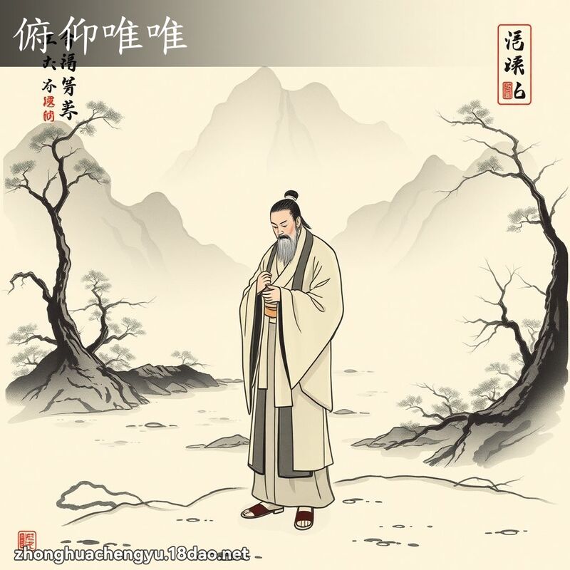 俯仰唯唯 - 中華成語配圖