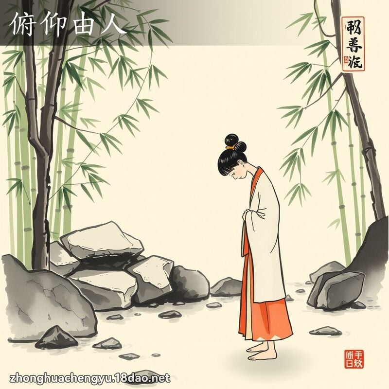 俯仰由人 - 中華成語配圖