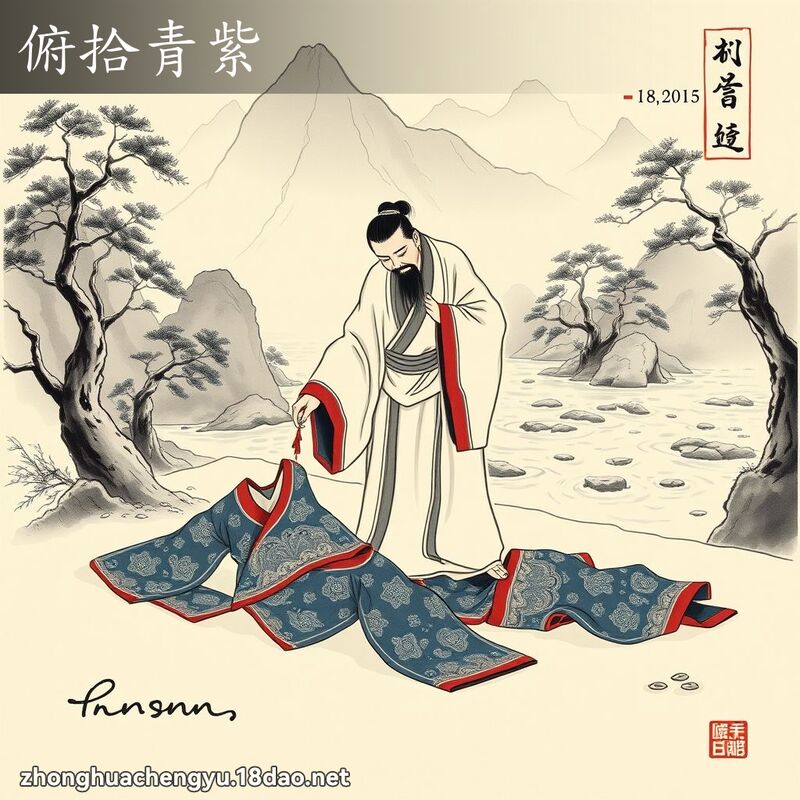 俯拾青紫 - 中華成語配圖