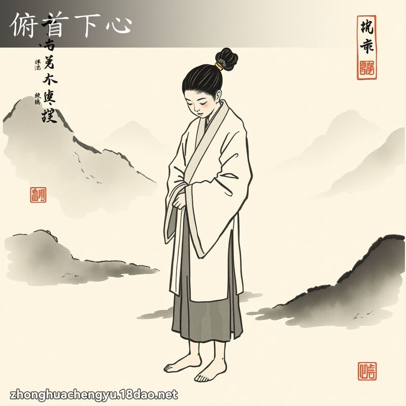 俯首下心 - 中華成語配圖