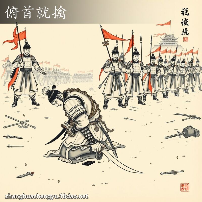 俯首就擒 - 中华成语配图