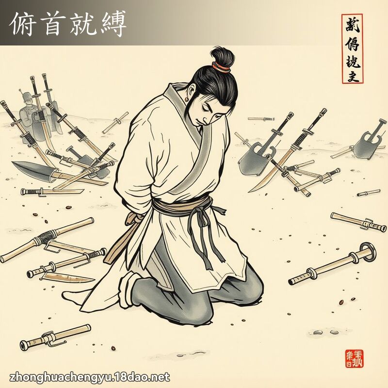 俯首就縛 - 中華成語配圖