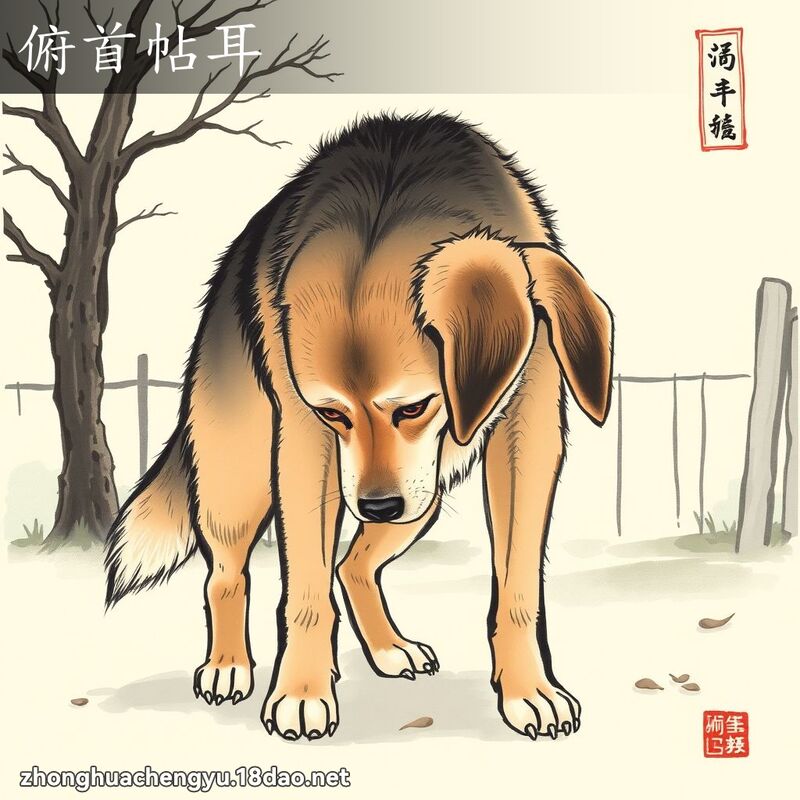 俯首帖耳 - 中華成語配圖