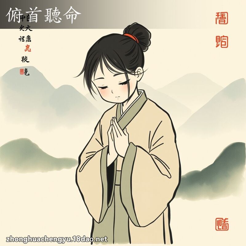 俯首听命 - 中华成语配图