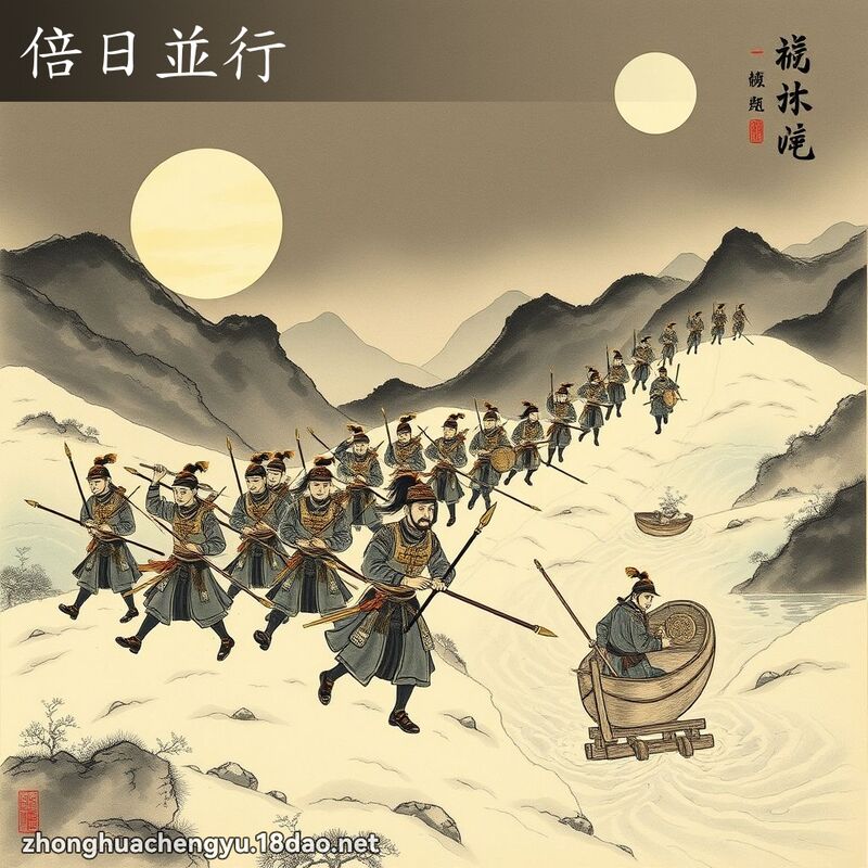 倍日並行 - 中華成語配圖
