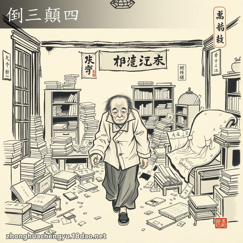 倒三顛四 - 中華成語配圖