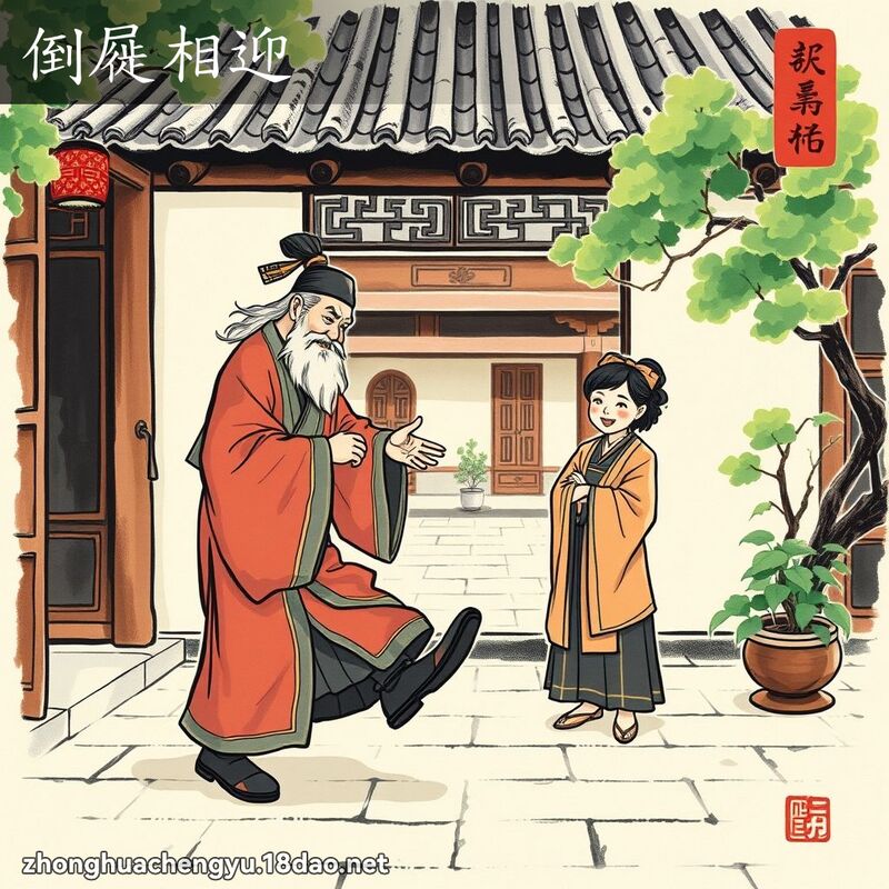 倒屣相迎 - 中華成語配圖