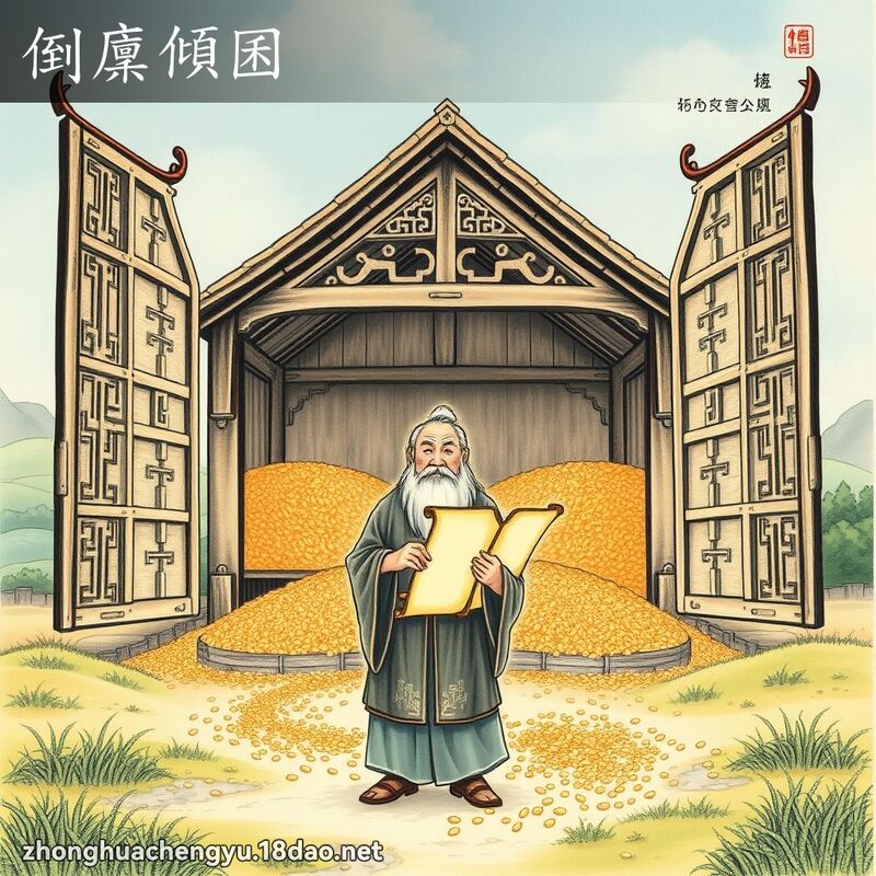 倒廩傾囷 - 中華成語配圖