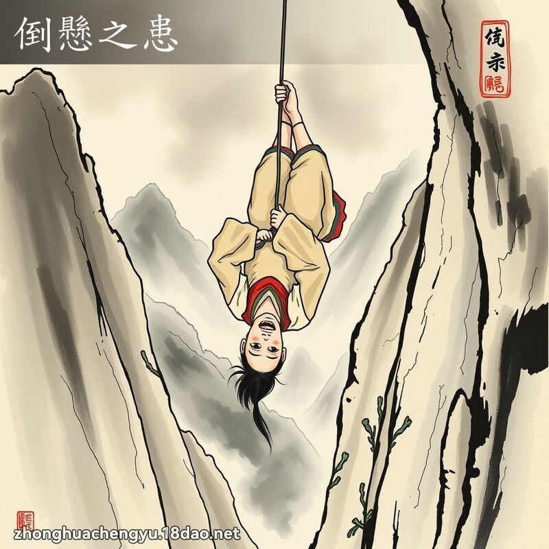 倒懸之患 - 中華成語配圖