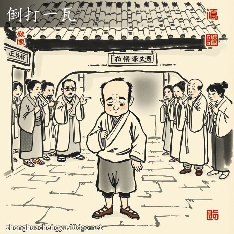 倒打一瓦 - 中華成語配圖