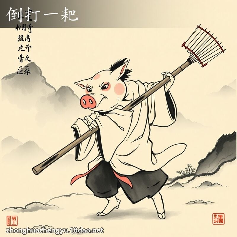 倒打一耙 - 中華成語配圖