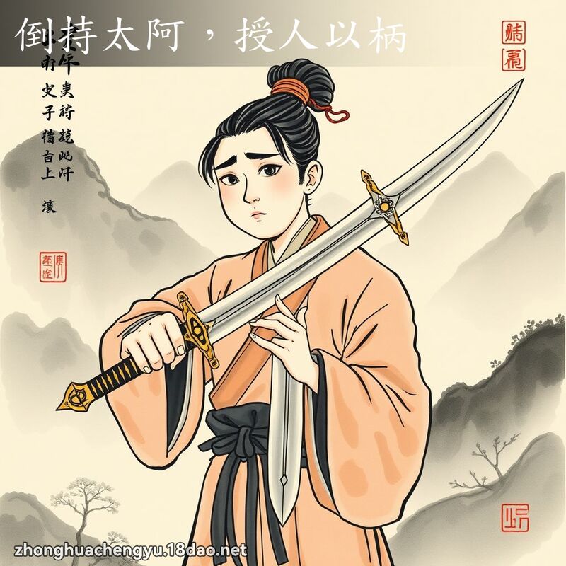 倒持太阿，授人以柄 - 中華成語配圖