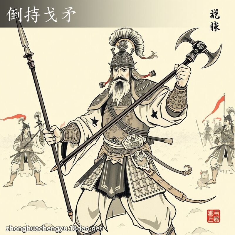 倒持戈矛 - 中華成語配圖