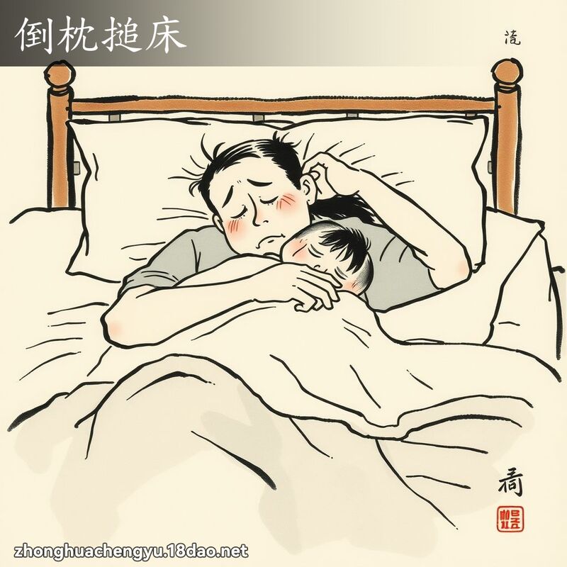 倒枕搥床 - 中华成语配图