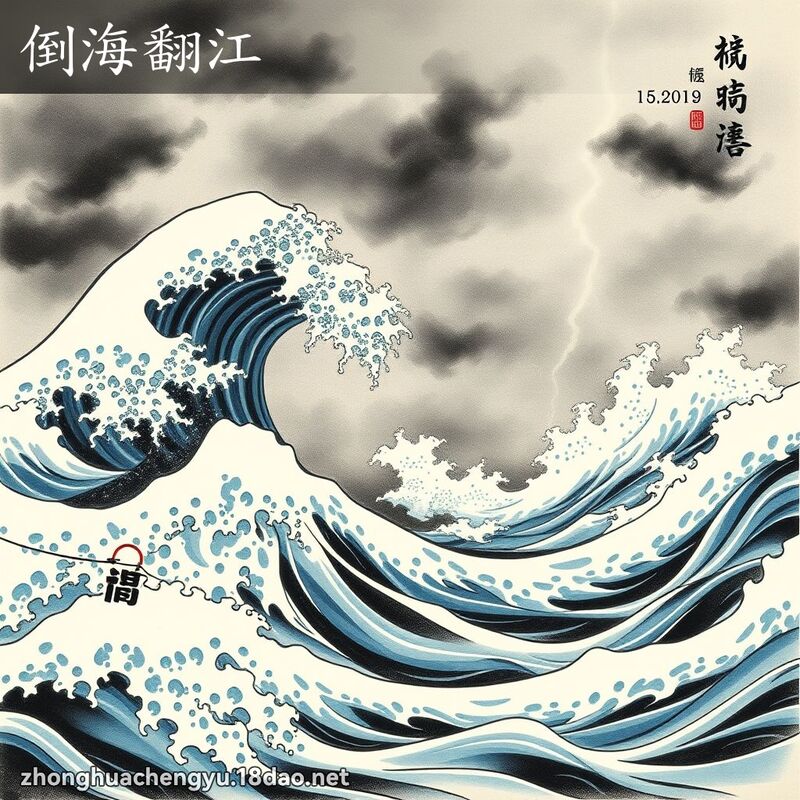 倒海翻江 - 中华成语配图