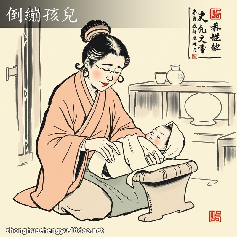 倒繃孩兒 - 中華成語配圖