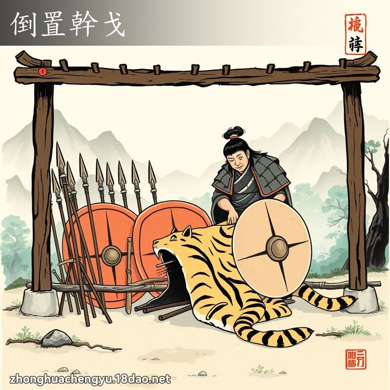 倒置干戈 - 中华成语配图