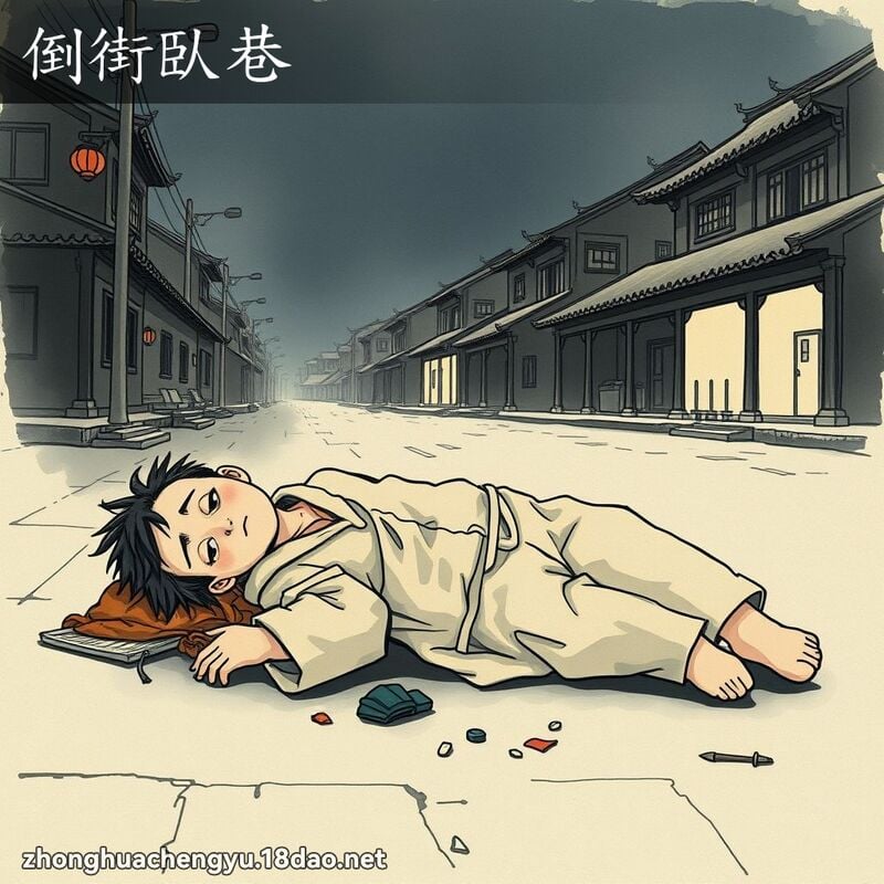 倒街臥巷 - 中華成語配圖