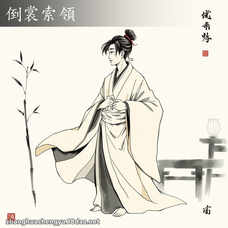 倒裳索領 - 中華成語配圖